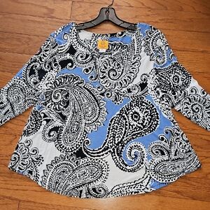 RUBY RD KNIT STRETCH SWING TOP sz PXL